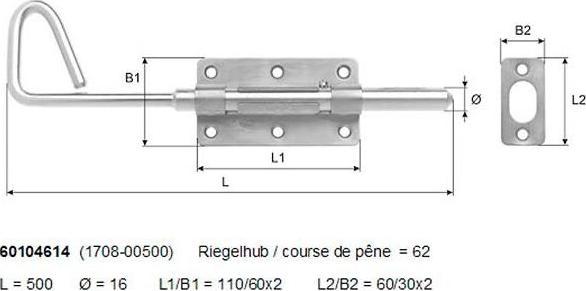 Image du produit Saner Barre à baïonnette 500 mm (1 pcs)