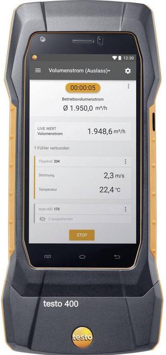 Gebruiksaanwijzing, Voedingseenheid met USB-kabel, Aansluitslang, Kalibratieprotocol, 1 x testo 400 universeel klimaatmeetinstrument incl. transportkoffer voor volumestroommeting