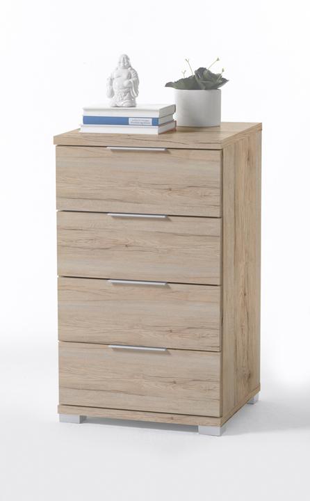 Schlafkontor Bedside chest of drawers 4 drawers wood-based material decorative foil 46x79x42 cm