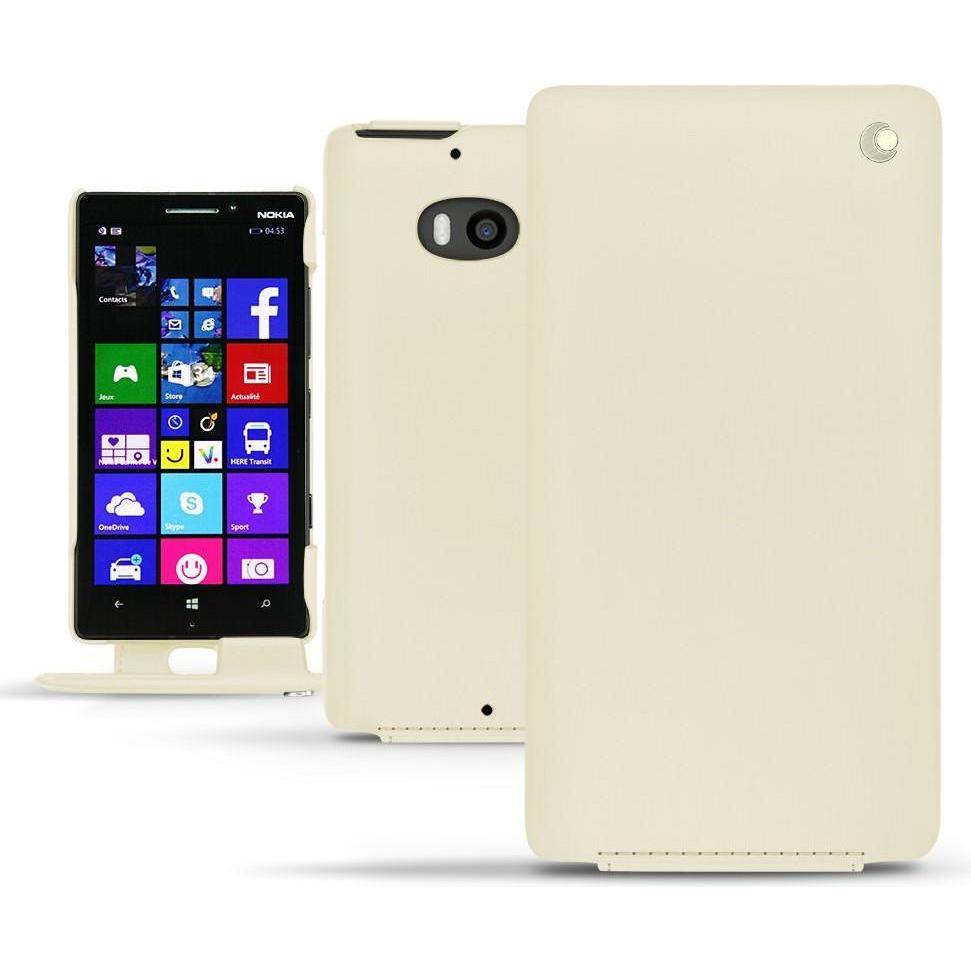 Noreve Lederschutzhülle vertikal (Nokia Lumia 930), Smartphone Hülle, Weiss