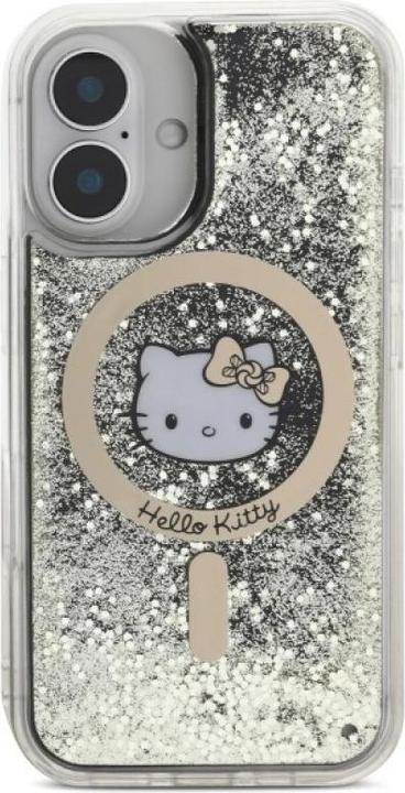 Productafbeelding Hello Kitty HKHMP16SLGDIK iPhone 16 6.1" czarny złoty/zwartgouden hardcase Liquid Glitter Fever MagS (Apple iPhone 16)