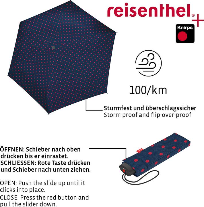 Actual product image reisenthel Umbrella Pocket Mini mixed dots red