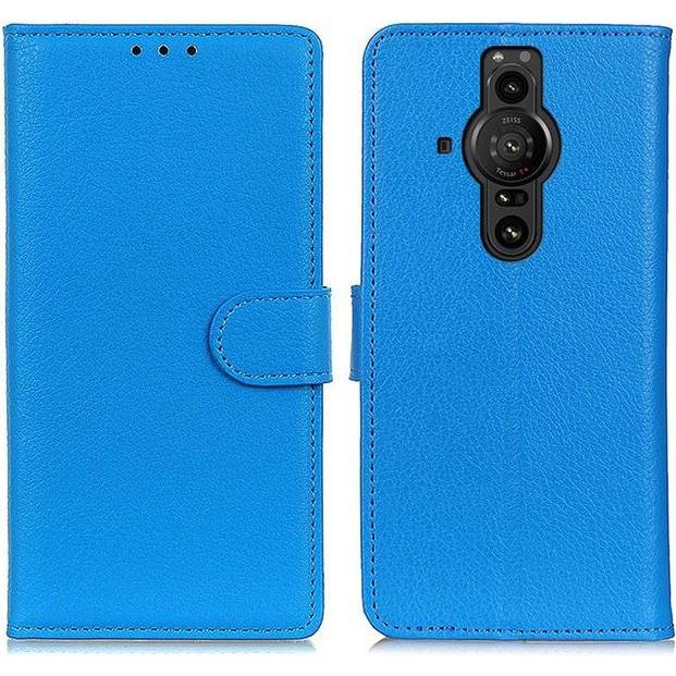 Thumbnail - MU Classic Litchi Leder Bookcover Series (Sony Xperia Pro-I), Smartphone Hülle, Blau