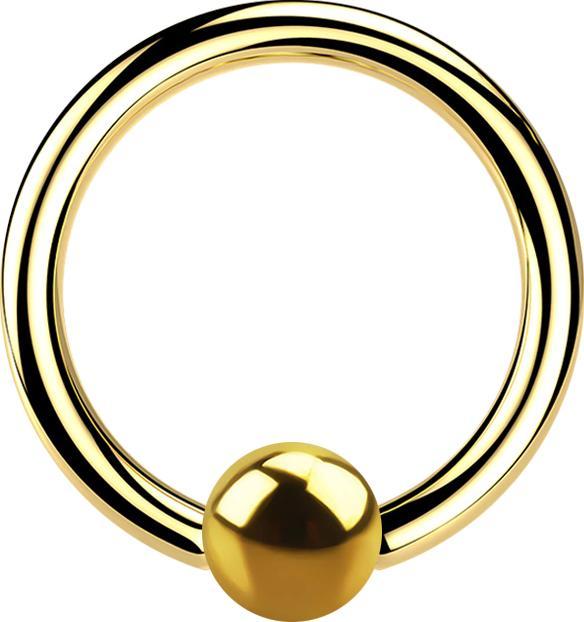 Image du produit Star Piercing Anneau Micro Ball Closure plaqué or (sans laiton, Acier chirurgical 316L)