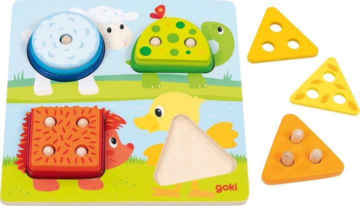 Goki Animals Colour and Shape Sorting Board