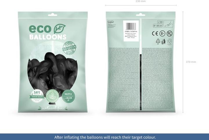 Produktbild Partydeco Eco Balloons 26cm pastel, black (1 pkt / 100 pc.) (100 x)