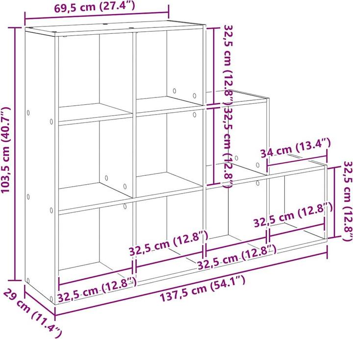 Produktbild vidaXL Raumteiler (29 x 137.50 x 103.50 cm)