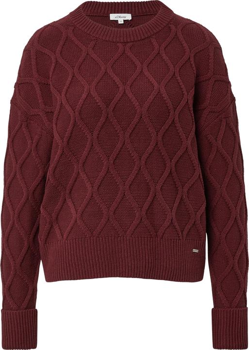 Produktbild s.Oliver Strickpullover Pullover im Relaxed Fit mit Zopfmuster (34)