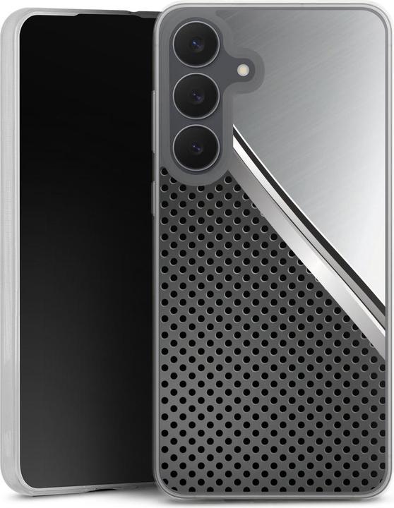 Produktbild DeinDesign Slim Case für Samsung Galaxy S25 FE Silikon Hülle Ultra Dünn Handyhülle Carbon Metall Stahl (Samsung Galaxy S25 FE)