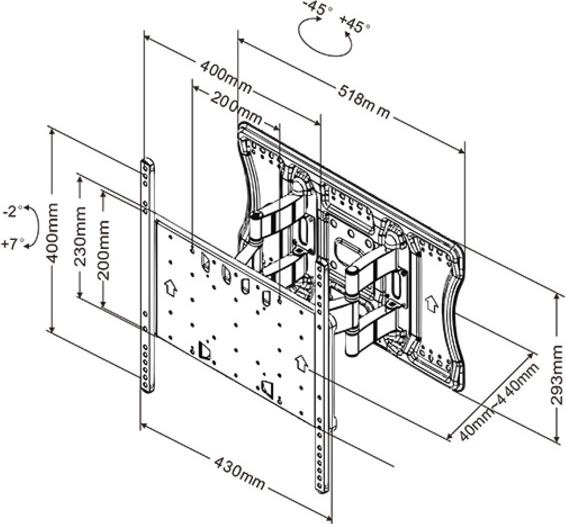 Produktbild Multibrackets Super Slim Tilt & Turn Plus (Wand, 65", 40 kg)