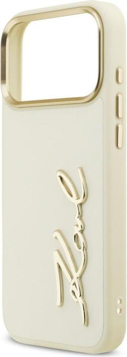 Actual product image Karl Lagerfeld case PU leather case with Karl script logo and metal camera buttons for iPhone 17 Pro (Apple iPhone 17 Pro Max)