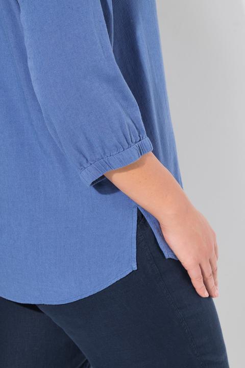 Produktbild Ulla Popken Tunika, Leinenmix, A-Linie, Hemdkragen, 3/4-Arm (58)