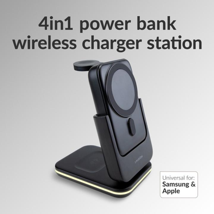 Image du produit Mobilize 4 In 1 Kabellose Ladestation mit Abnehmbarer Powerbank (5000 mAh, 23 W)
