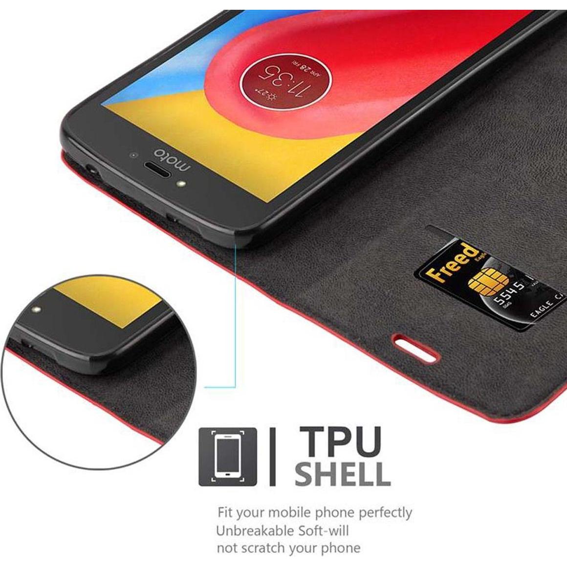 Thumbnail - Cadorabo Book Invisible Magnet Cover (Motorola Moto C), Smartphone Hülle, Rot
