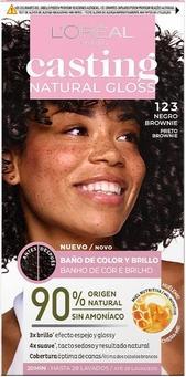 L'Oréal Paris Casting Natural Gloss Hair Color with Nutritive Conditioner with Honey Ammonia-Free Br (123 Brownie noir)