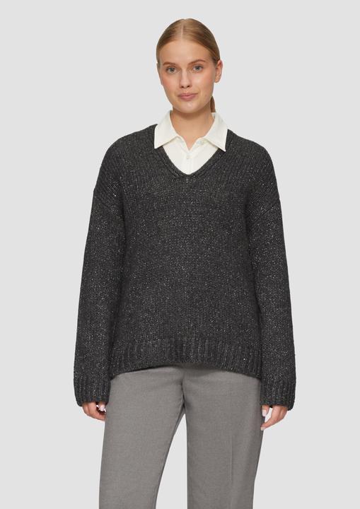 Produktbild S.Oliver Strickpullover Oversized Strickpullover mit Glitzergarn und Pailletten (38)