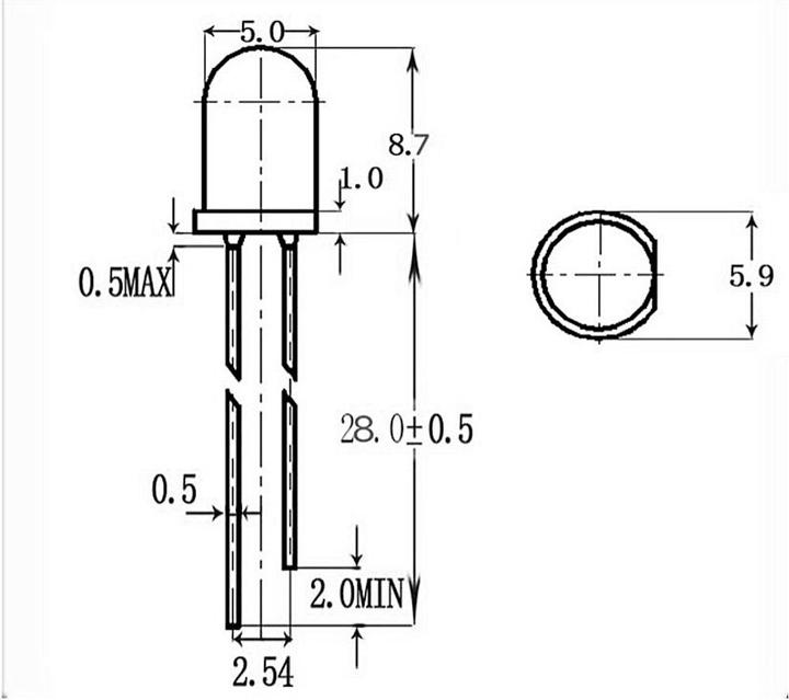 Image du produit Quadrios 2111O167 LED filaire Blanc Rond 5 mm 2500 mcd 30 ° 20 mA 3 V