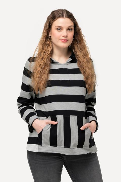 Produktbild Ulla Popken Hoodie, Streifen, Kängurutasche, Kapuze, Langarm (42, 44)
