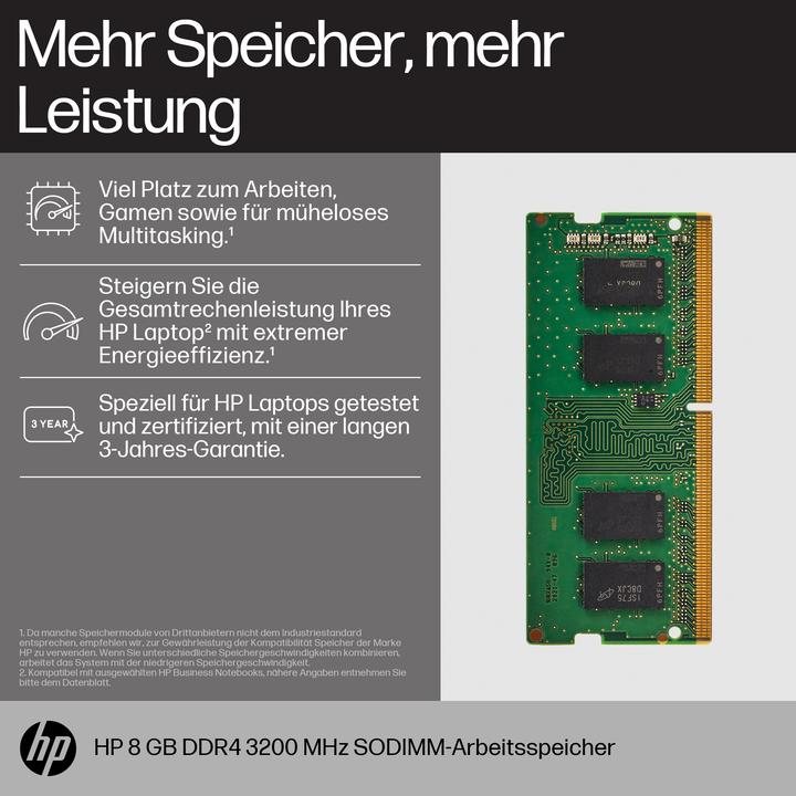 Image du produit HP 8GB DDR4 3200 SODIMM Memory (1 x 8GB, 3200 MHz, RAM DDR4, SO-DIMM)