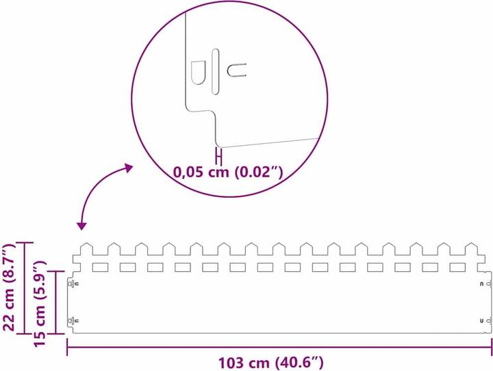 Produktbild vidaXL Rasenkanten (103 cm)