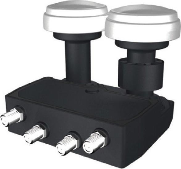 Produktbild FTE Premium Monoblock Quad LNB Sat-Antenne (4-Teilnehmeranschluss, Zwei-Satelliten-Positionen, HD 1080 (Quad LNB)