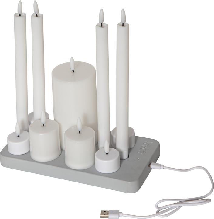 Produktbild Star Trading LED-Kerzen Set Flamme Charge Mix, Weiss (11 x)