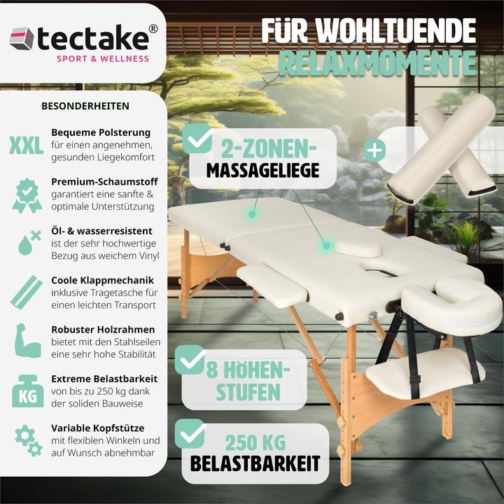 Actual product image tectake Massage Table Set Freddie | Massage table w/ headrest, armrests, face pad & bolster supports