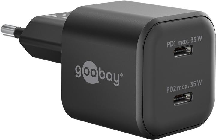 Produktbild Goobay USB-C PD GaN Dual-Schnellladegerät Nano 35 W schwarz (35 W, 2 Ports)