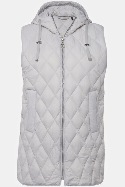 Ulla Popken Steppweste, Zipper, Tunnelzug, Kapuze (60)