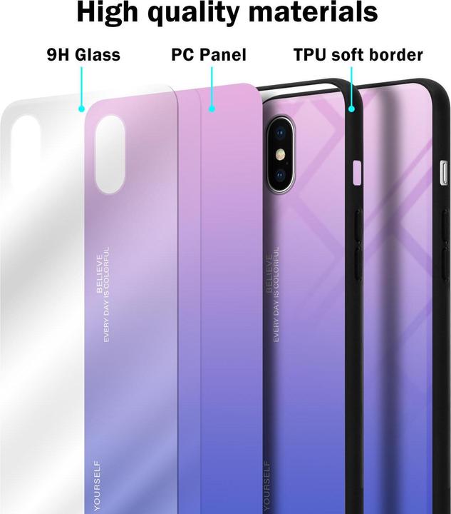 Produktbild Cadorabo TPU 2 Farben Glas Cover (Apple iPhone XS Max)