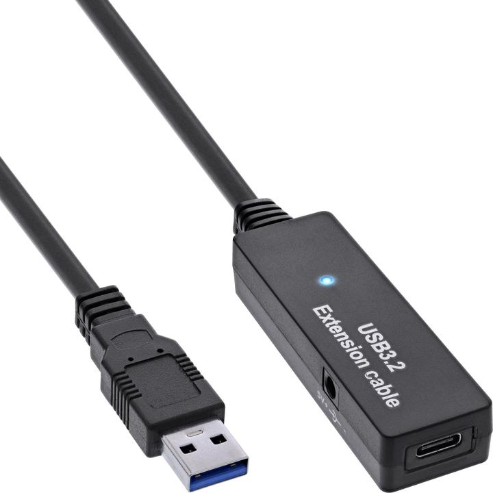 Produktbild InLine USB 3.2 Gen.1 Aktiv-Verlängerung (5 m, USB 3.2 Gen 1, 5 W)