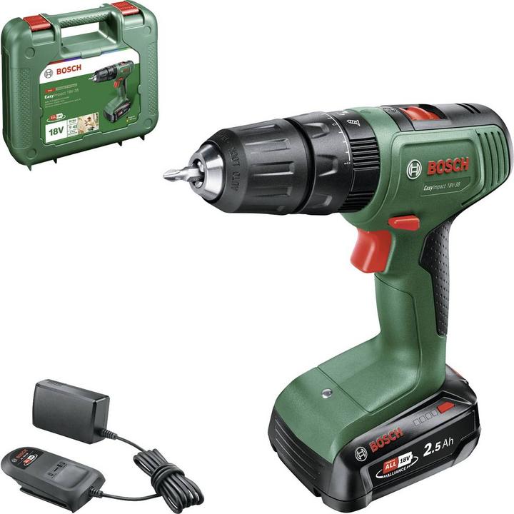 Bosch Hausgeräte Bosch EasyImpact 18V-38 Set Akku-Schlagbohrschrauber (Rechargeable battery operated)