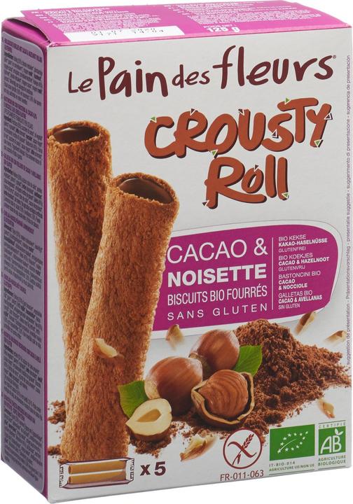Le Pain des fleurs Crousty Roll Snack mit Kakao & Haselnussfüllung Bio glutenfrei (1 Stk., 125 g)