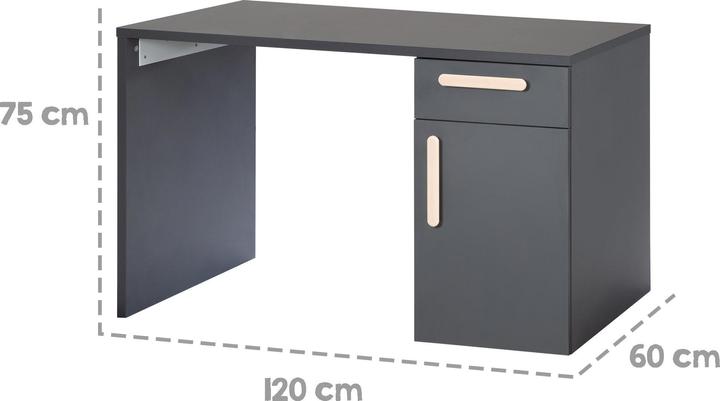 Image du produit Roba Bureau Jara (75 x 120 x 60 cm)