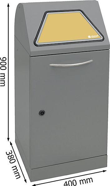 Actual product image Stumpf galvanised sheet steel recycling bin with 60 litre inner container (60 l)