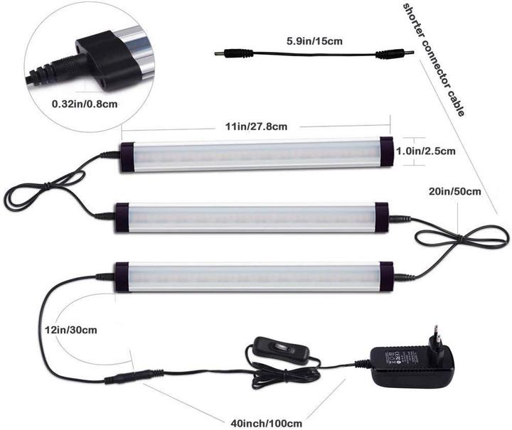 Produktbild Aiboo Unterbauleuchte LED Dimmbar 3er-Set mit Schalter