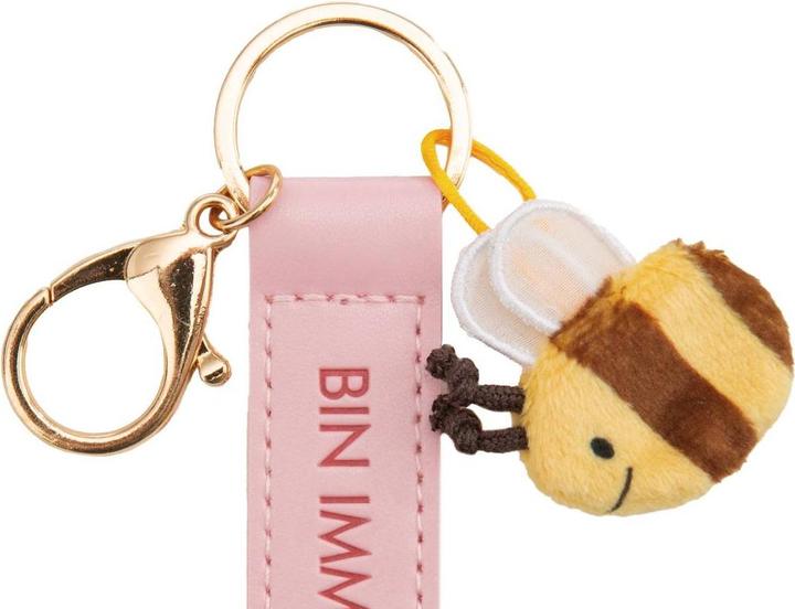 Actual product image Magni NICI Schlüsselanhänger Bin immer bei dir Kunstlederband mit Biene rosa 10cm