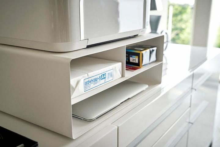 Actual product image Yamazaki Tower Printer Station, White (48 x 37 x 19 cm)