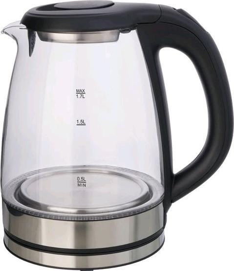 Eva- Kochen und Haushalt Eva EK9027 WasserkocherGlasEdelstahl, 1,7 l, 1500 W (1.70 l)