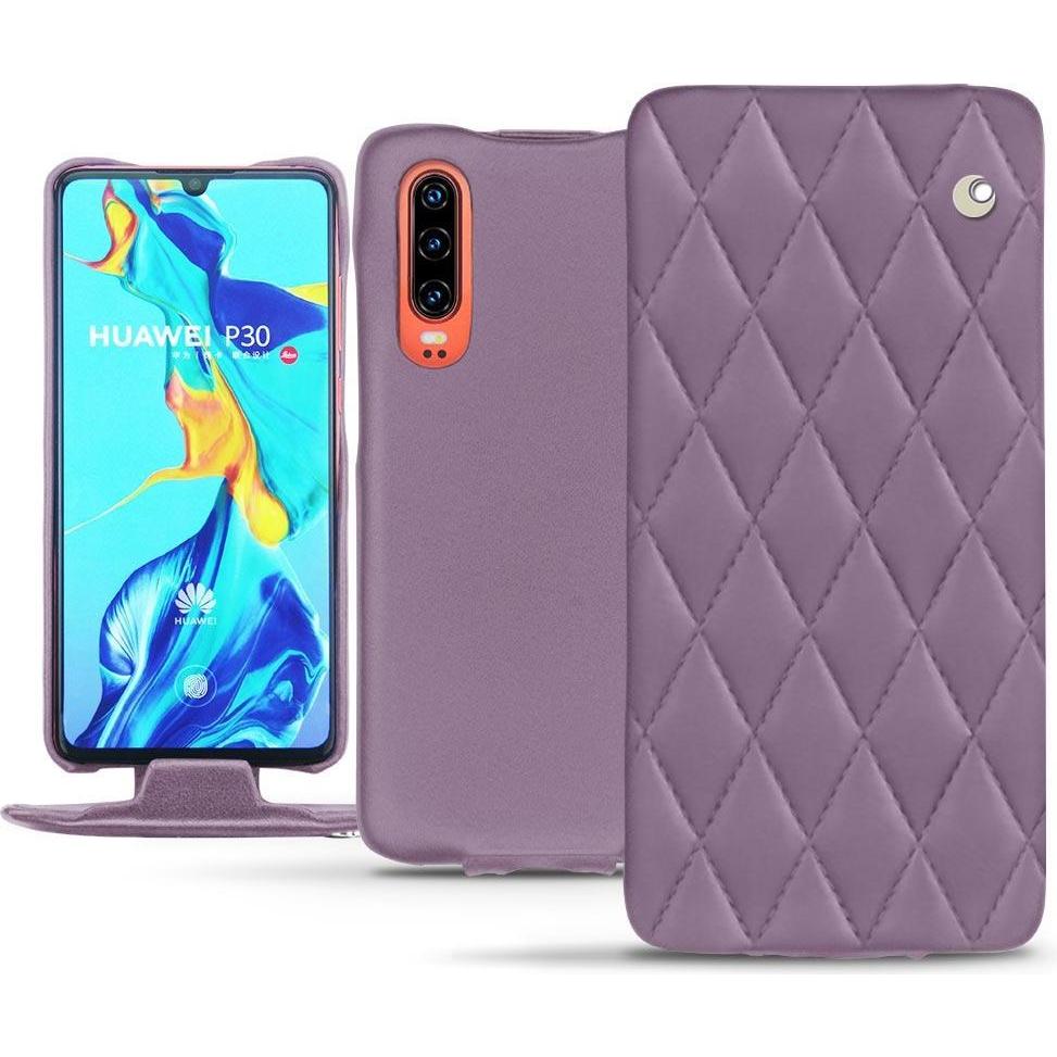 Noreve Lederschutzhülle vertikal (Huawei P30), Smartphone Hülle, Violett