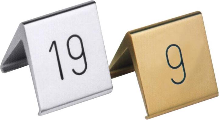 Contacto Tischnummernschild 5 cm, Leichtmetall Eloxiert Silber