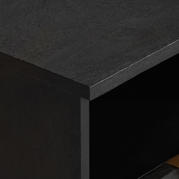 Actual product image VidaXL Bedside table Bedside cabinet Bedside chest of drawers Bedside console Black wood-based material (40 x 33 x 46 cm)