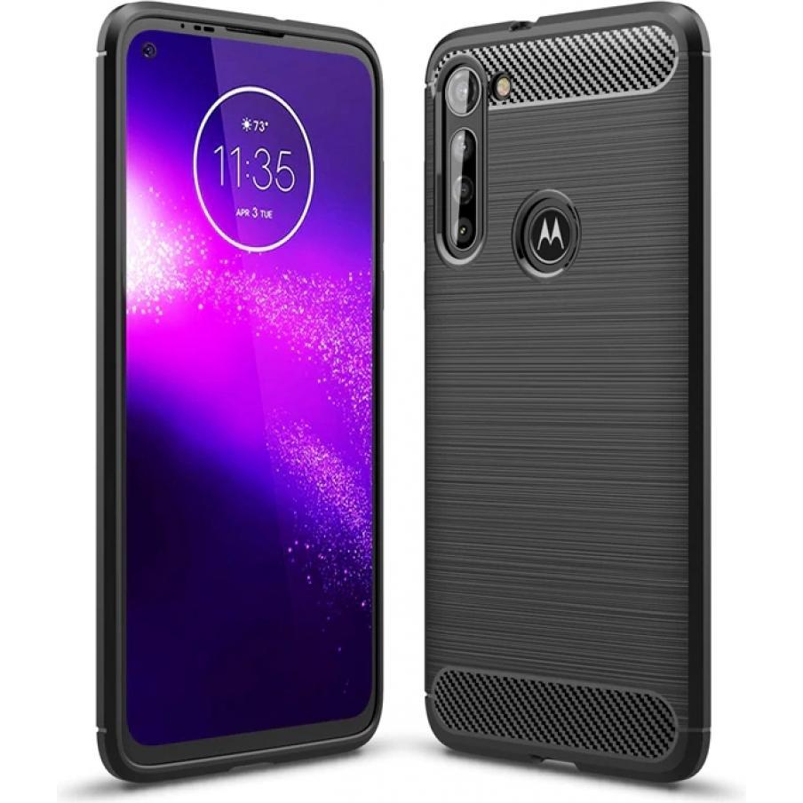 Thumbnail - Screenguard Motorola Moto G8 Power Hülle Carbon Brushed Soft TPU (Motorola Moto G8 Power), Smartphone Hülle, Schwarz