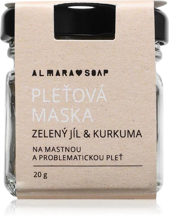 Immagine prodotto Almara Soap Maschera viso all'argilla verde e curcuma per pelle grassa problematica