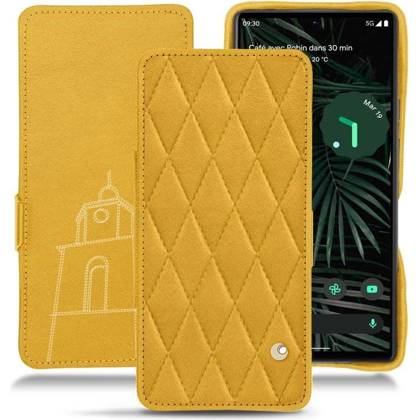 Noreve Lederschutzhülle horizontal (Google Pixel 6 Pro), Smartphone Hülle, Orange