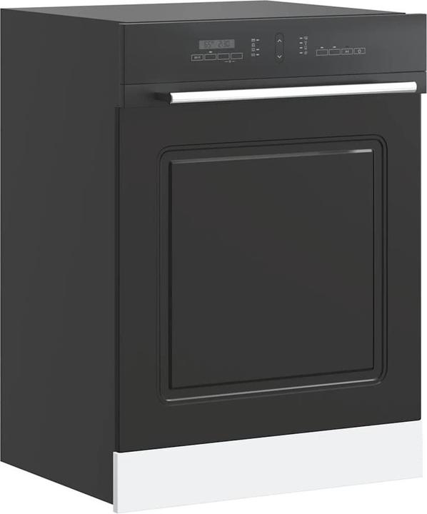 VidaXL Cache pour lave-vaisselle Kalmar Noir 60x1,5x67 cm Bois composite