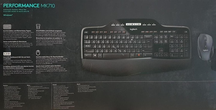Actual product image Logitech Wireless keyboard+mouse MK710 black in retail stores (DE, Wireless)