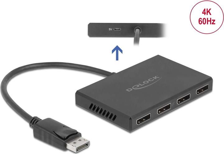 Immagine prodotto Delock Splitter DisplayPort 1.4 1 x DisplayPort in a 4 x DisplayPort out (10.50 cm)