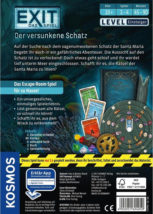 Actual product image Kosmos Exit - The sunken treasure (German)