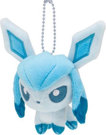 Actual product image Pokémon Glaceon Dolls Plush Mascot Key Chain - 13 cm